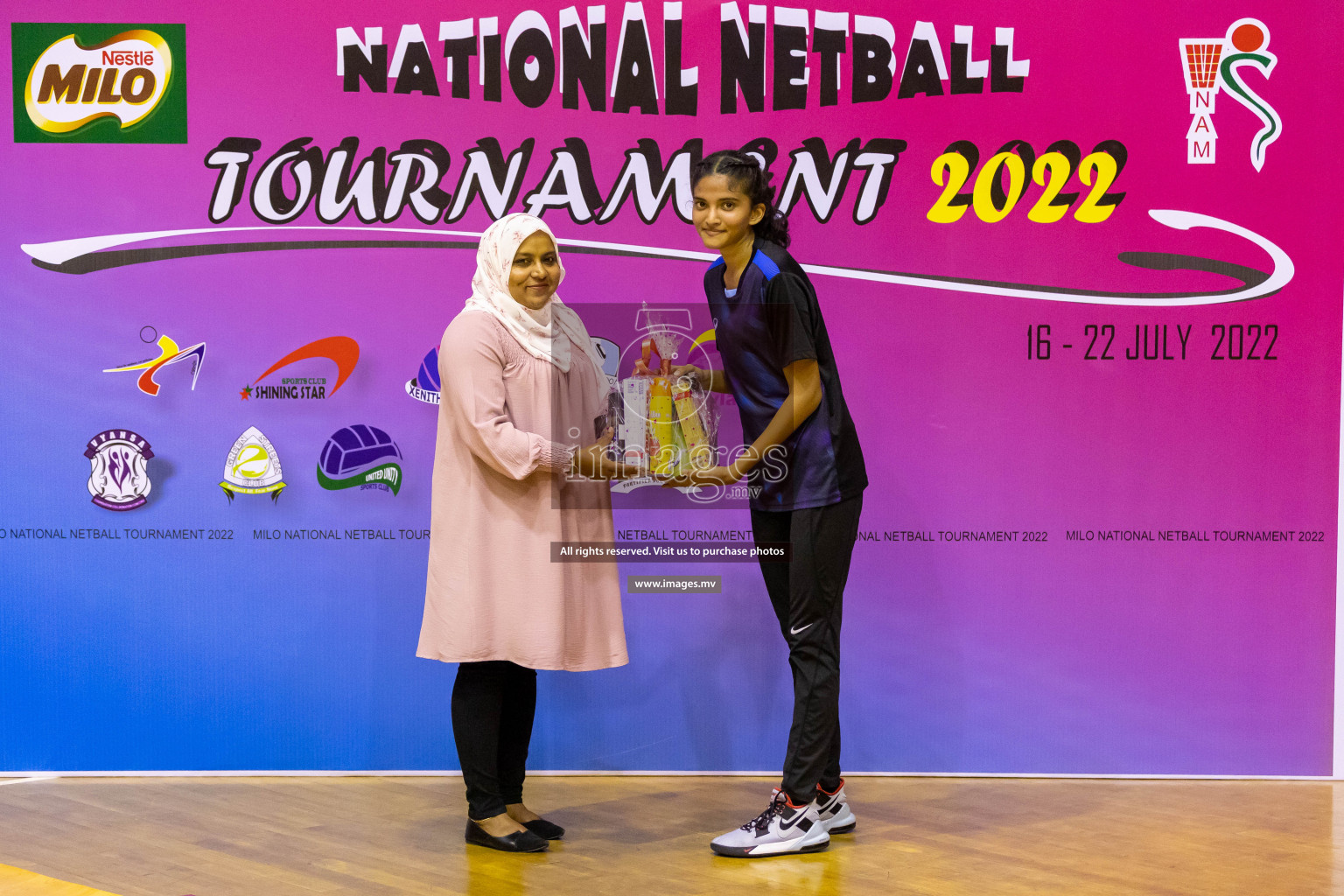 Lorenzo Sports Club vs Youth United Sports Club in the Milo National Netball Tournament 2022 on 20 July 2022, held in Social Center, Male', Maldives. Photographer: Hassan Simah / Images.mv