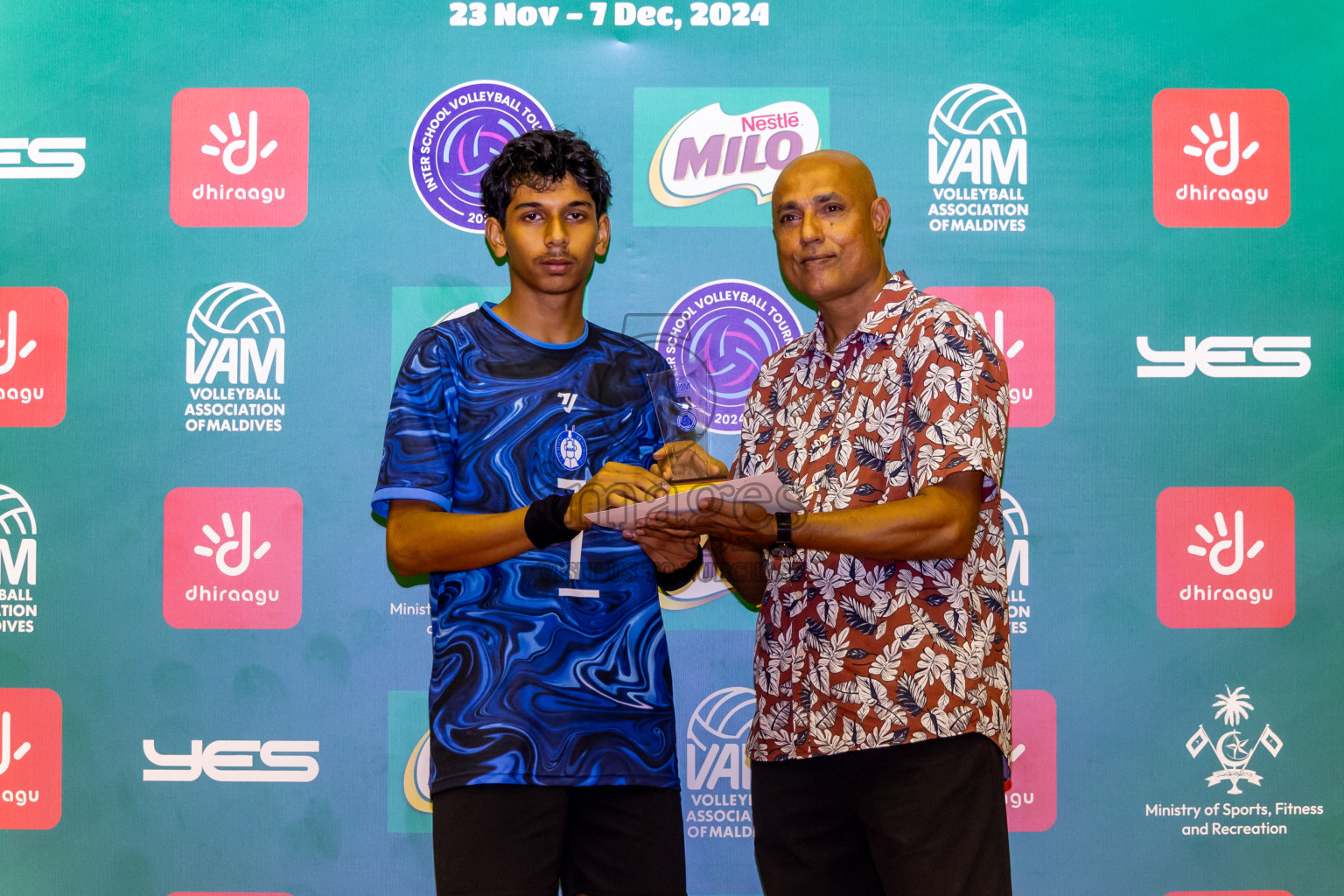 Finals of Interschool Volleyball Tournament 2024 was held in Social Center at Male', Maldives on Friday, 6th December 2024. Photos: Nausham Waheed / images.mv