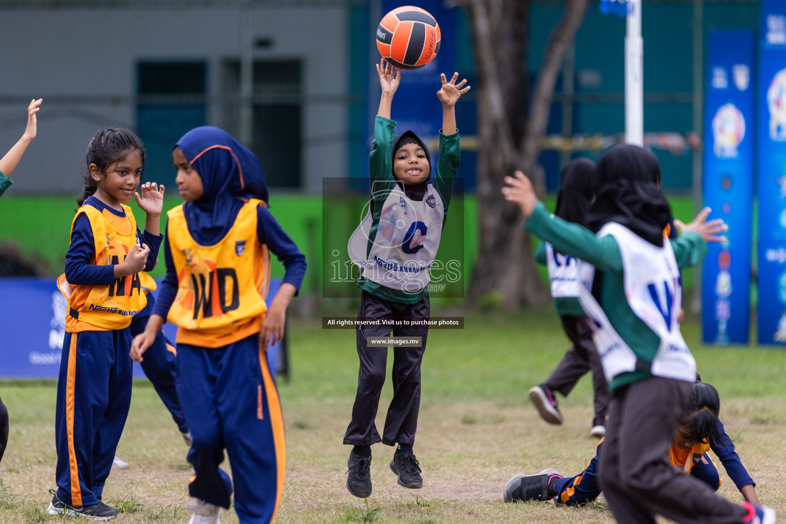 Day 2 of Nestle' Kids Netball Fiesta 2023 held in Henveyru Stadium, Male', Maldives on Thursday, 1st December 2023. Photos by Nausham Waheed / Images.mv