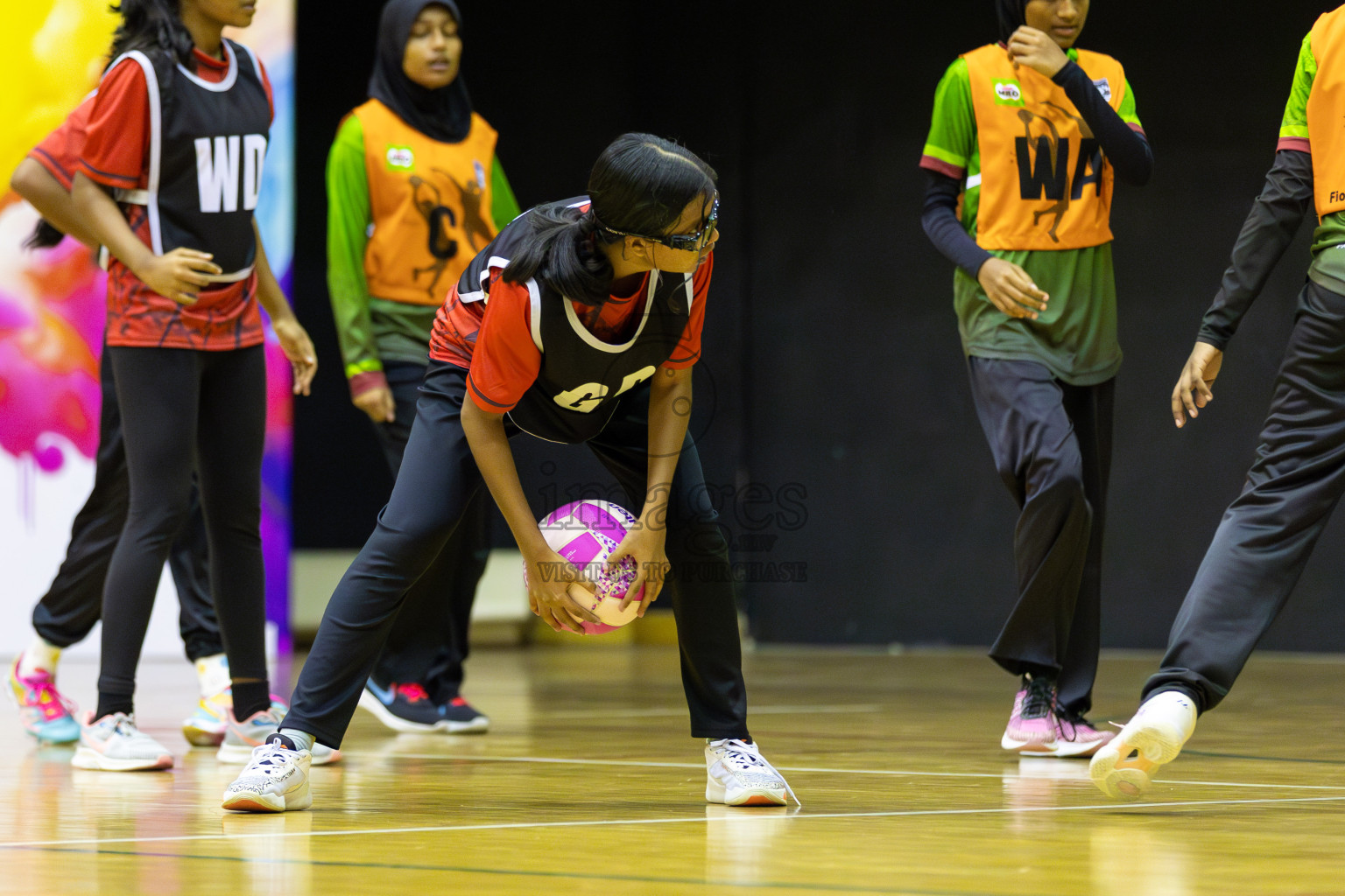 Fionti A team vs AIS Netball Academy in Day 3 of 3rd Netball Junior Championship, held at Social Center on Wednesday 22nd January 2025 . Photos: Shuu Abdul Sattar / images.mv