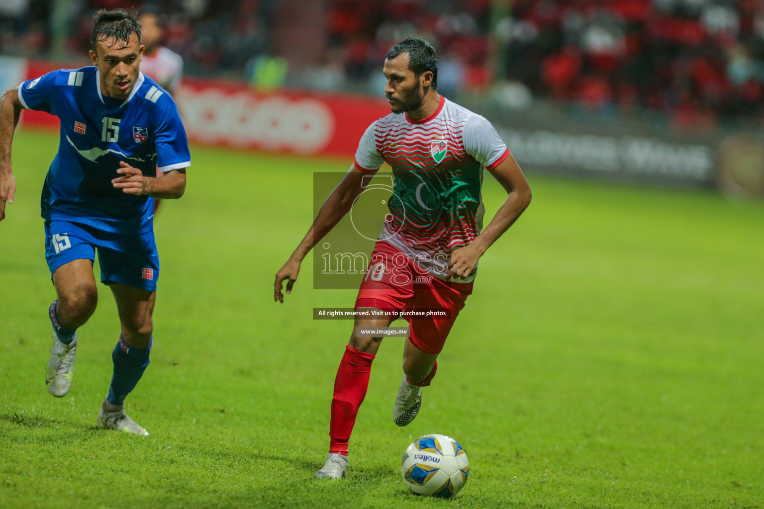 Maldives vs Nepal in SAFF Championship 2021 held on 1st October 2021 in Galolhu National Stadium, Male', Maldives