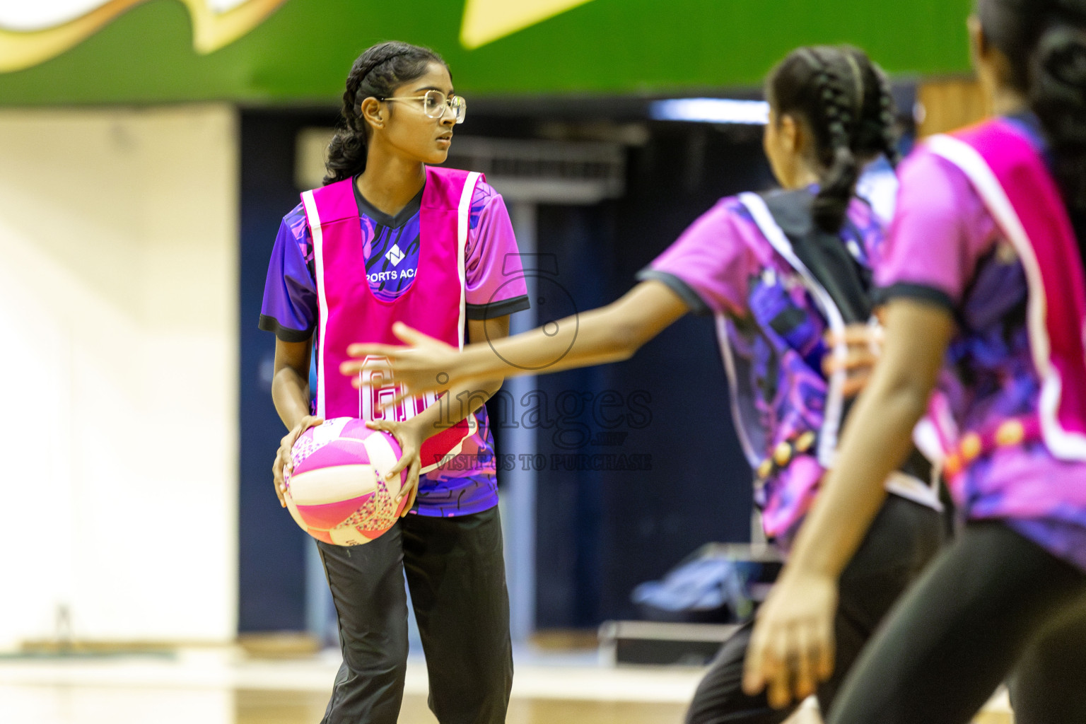 N Sports Academy B vs N Sports Academy A in Day 6 of 3rd Netball Junior Championship, held at Social Center on Friday 24th January 2025 . Photos: Shuu Abdul Sattar / images.mv