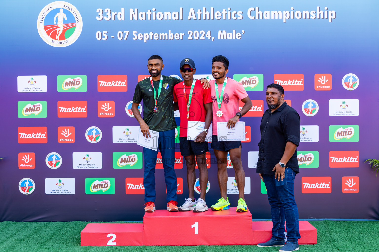 Day 1 of 33rd National Athletics Championship was held in Ekuveni Track at Male', Maldives on Thursday, 5th September 2024. Photos: Nausham Waheed / images.mv