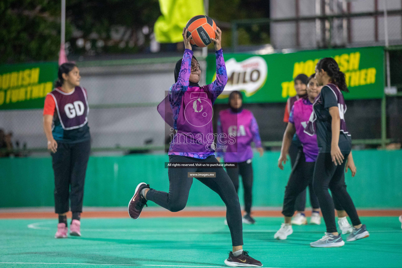 Day 5 of 20th Milo National Netball Tournament 2023, held in Synthetic Netball Court, Male', Maldives on 3rd  June 2023 Photos: Nausham Waheed/ Images.mv