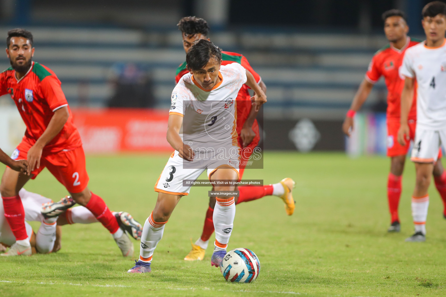 Bhutan vs Bangladesh in SAFF Championship 2023 held in Sree Kanteerava Stadium, Bengaluru, India, on Wednesday, 28th June 2023. Photos: Hassan Simah / images.mv