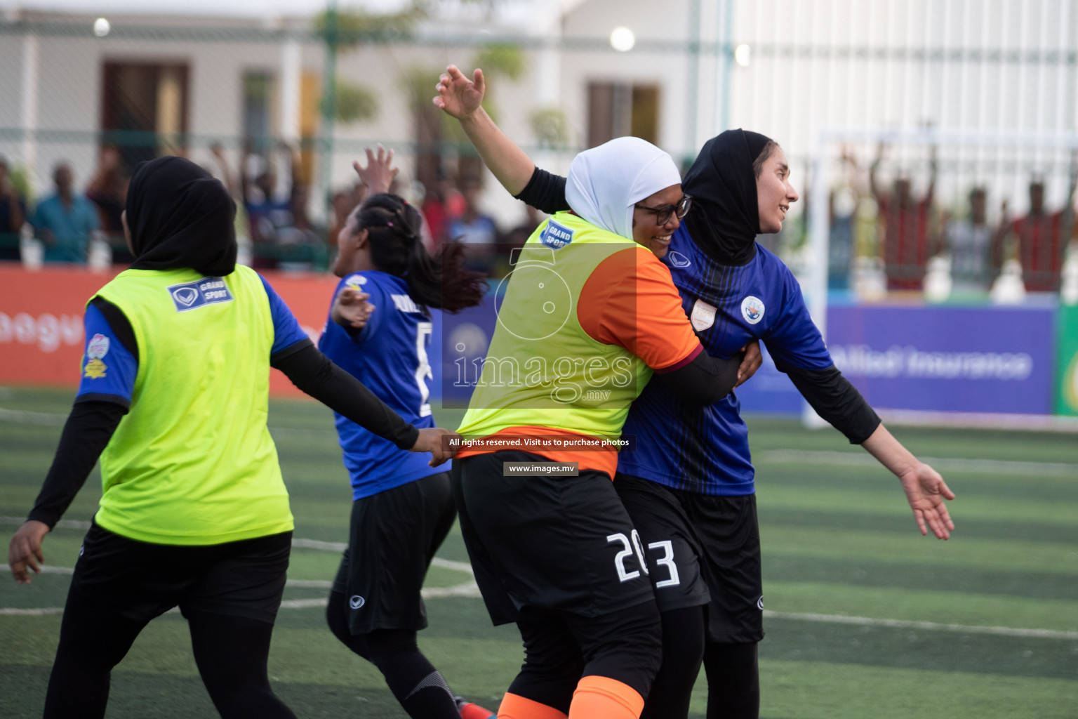 Maldives Ports Limited vs Dhivehi Sifainge Club in the semi finals of 18/30 Women's Futsal Fiesta 2019 on 27th April 2019, held in Hulhumale Photos: Hassan Simah / images.mv