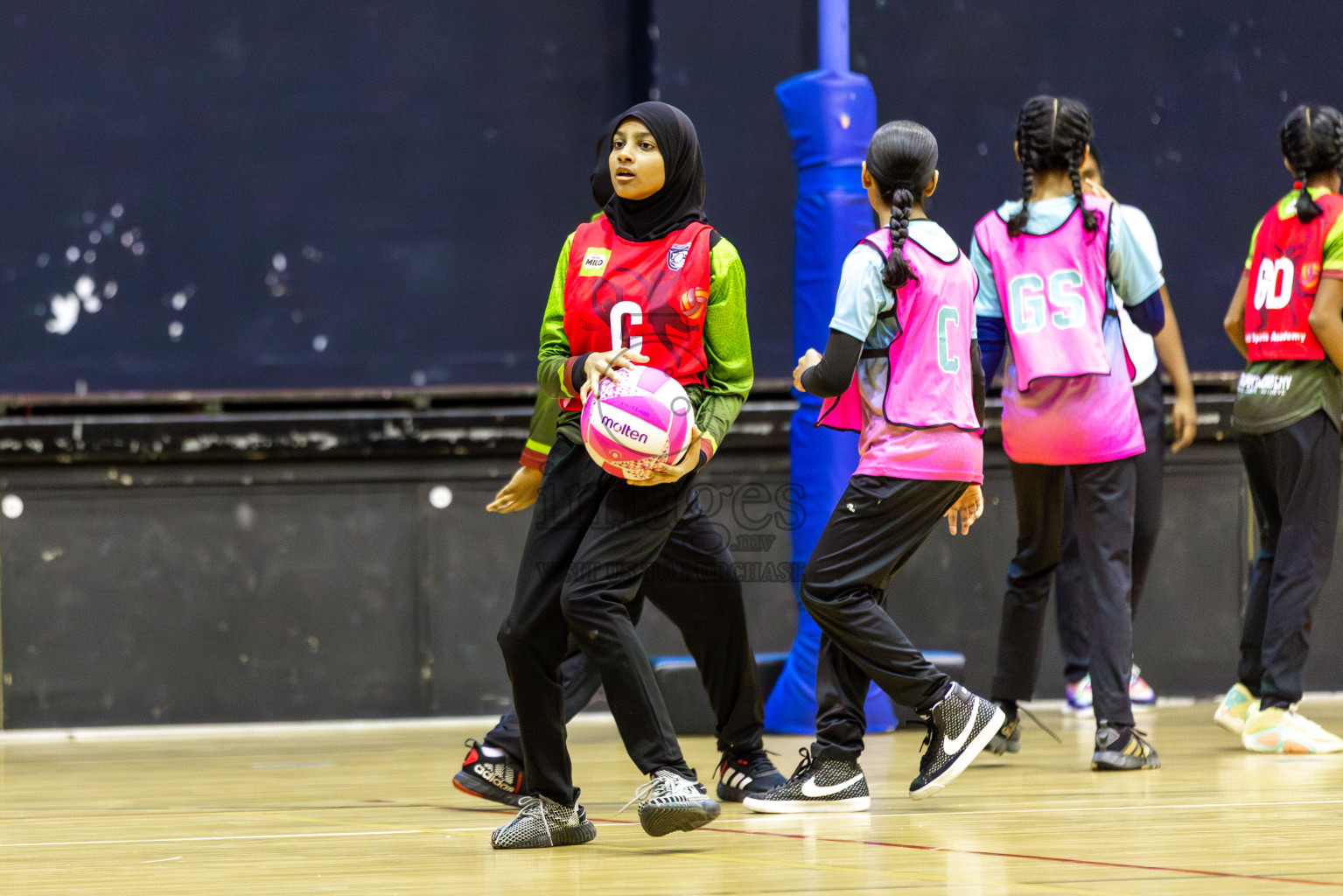 Fionti SC vs Netkids A  in Day 6 of 3rd Netball Junior Championship, held at Social Center on Friday 24th January 2025 . Photos: Shuu Abdul Sattar / images.mv