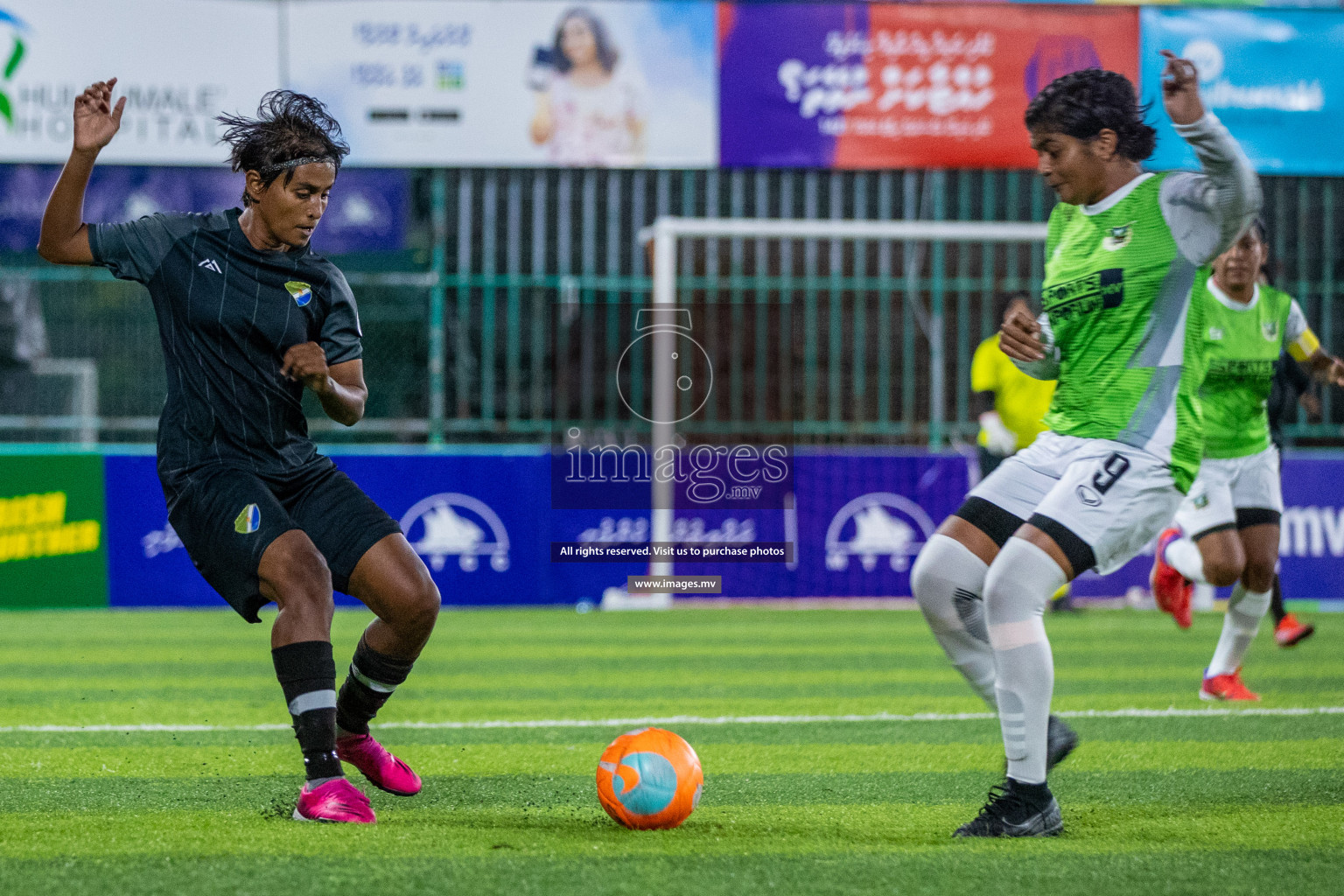 Club WAMCO vs DSC in the Semi Finals of 18/30 Women's Futsal Fiesta 2021 held in Hulhumale, Maldives on 14th December 2021. Photos: Ismail Thoriq / images.mv