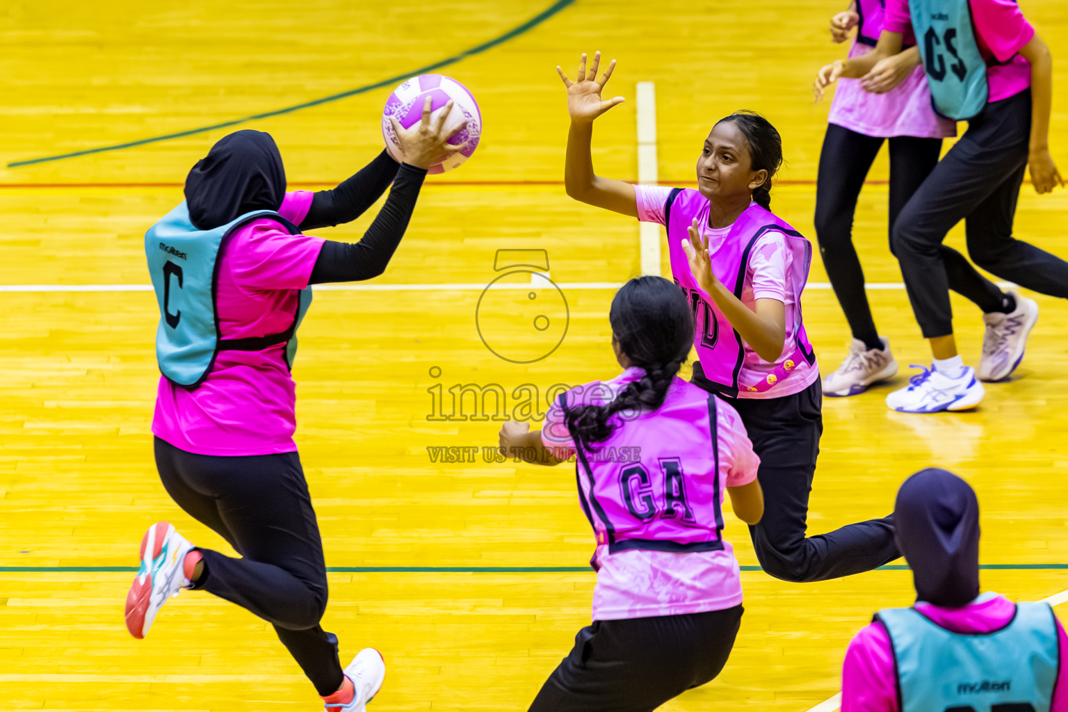 MV netters vs Xenith SC in Day 4 of 24th Milo Netball Association Championship held in Social Center at Male', Maldives on Thursday, 4th September 2025. Photos: Nausham Waheed / images.mv