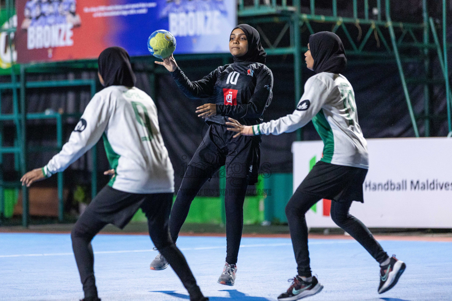 Day 18 of 10th National Handball Tournament 2023, held in Handball ground, Male', Maldives on Sunday, 17th December 2023 Photos: Nausham Waheed/ Images.mv