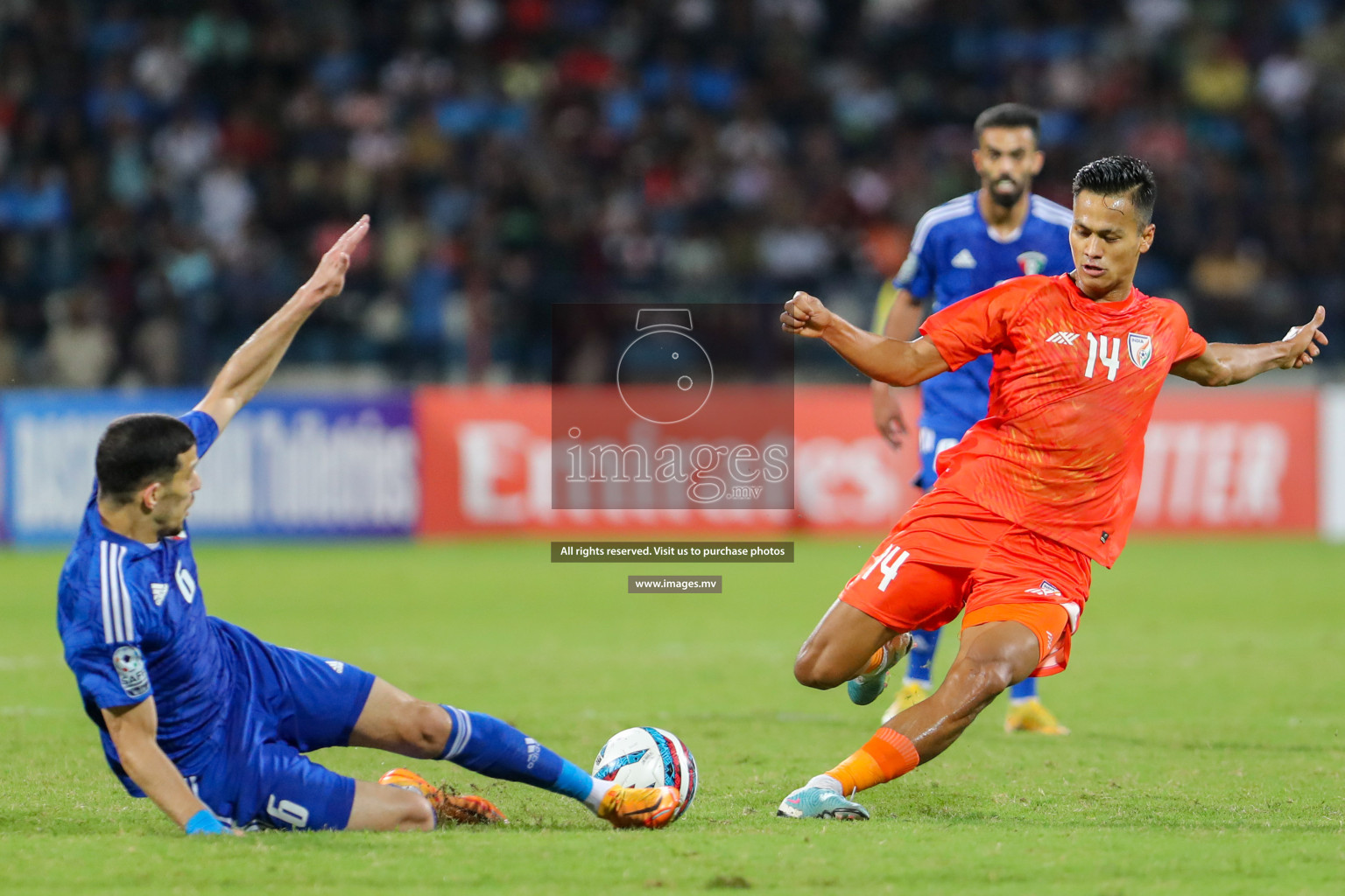 Kuwait vs India in the Final of SAFF Championship 2023 held in Sree Kanteerava Stadium, Bengaluru, India, on Tuesday, 4th July 2023. Photos: Hassan Simah / images.mv