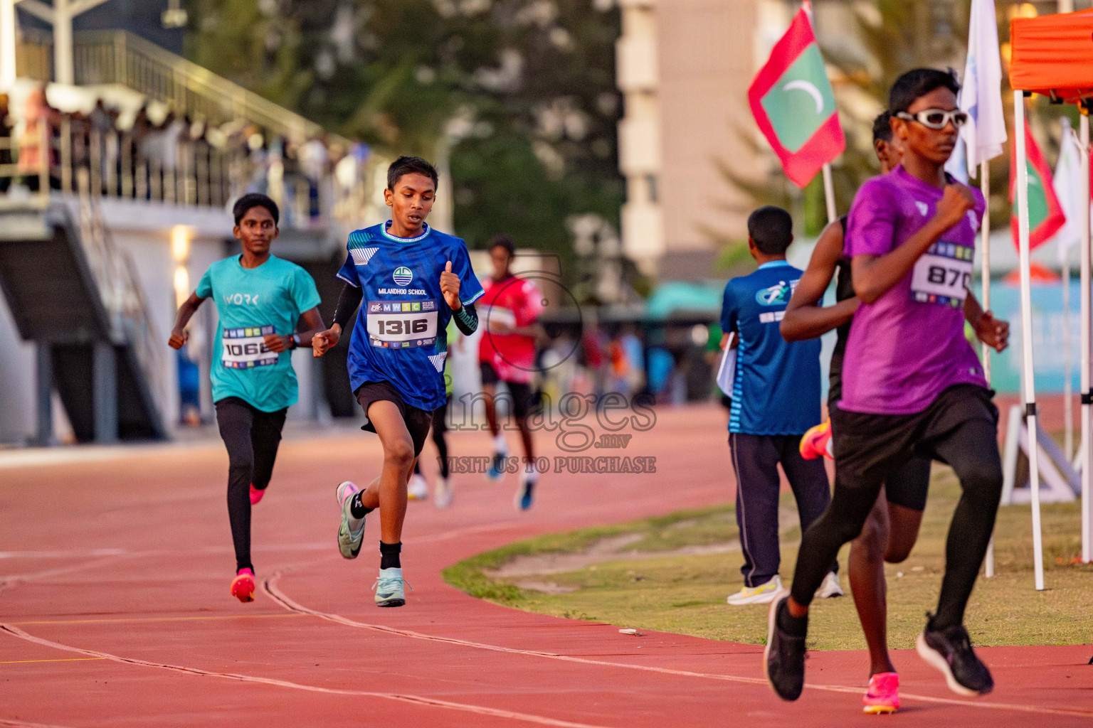 Day 1 of MWSC Interschool Athletics Championships 2024 held in Hulhumale Running Track, Hulhumale, Maldives on Saturday, 9th November 2024. 
Photos by: Hassan Simah / Images.mv