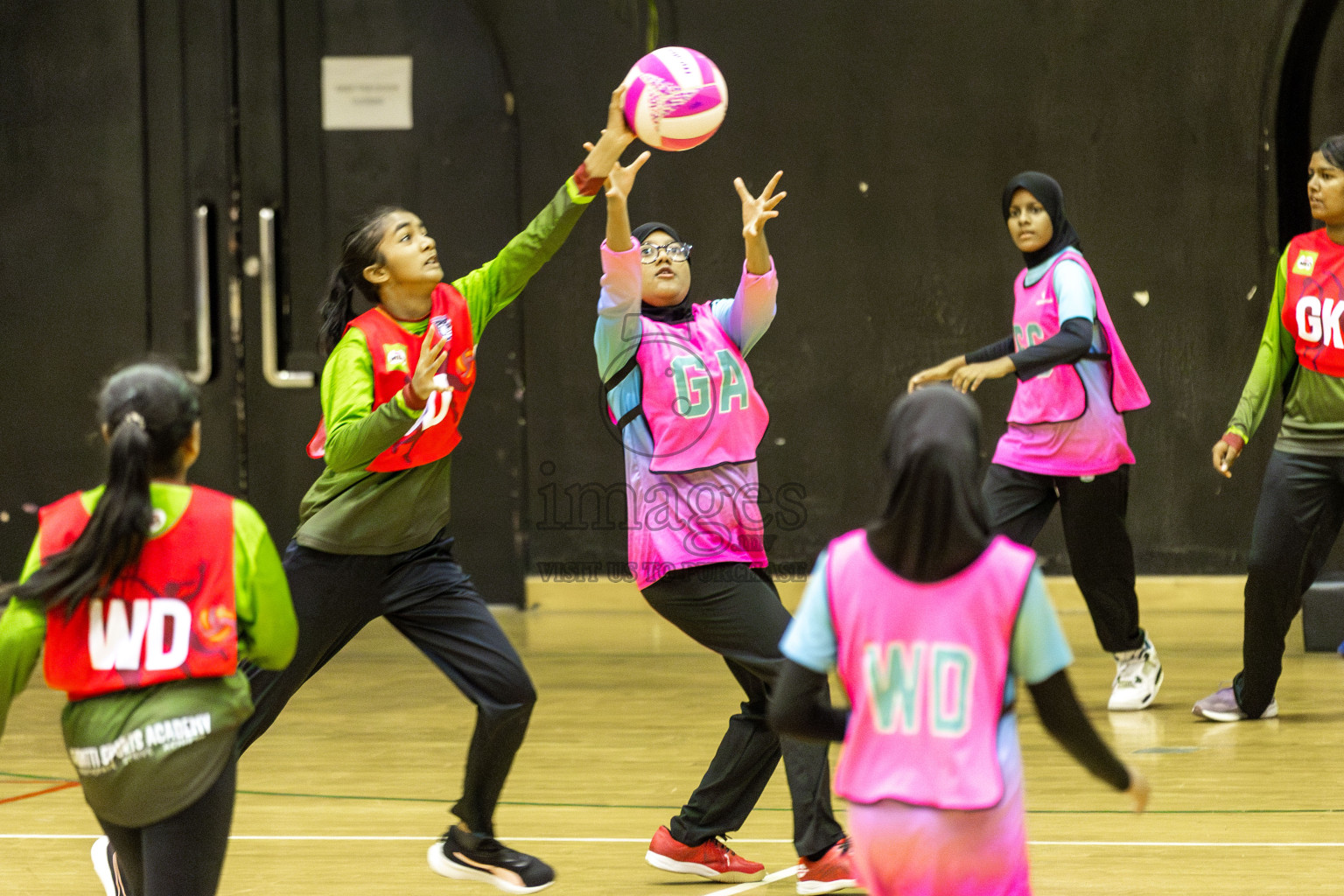 Netkids C vs Fionti Academy A in Day 5 of 3rd Netball Junior Championship, held at Social Center on Thursday 23rd January 2025 . Photos: Shuu Abdul Sattar / images.mv
