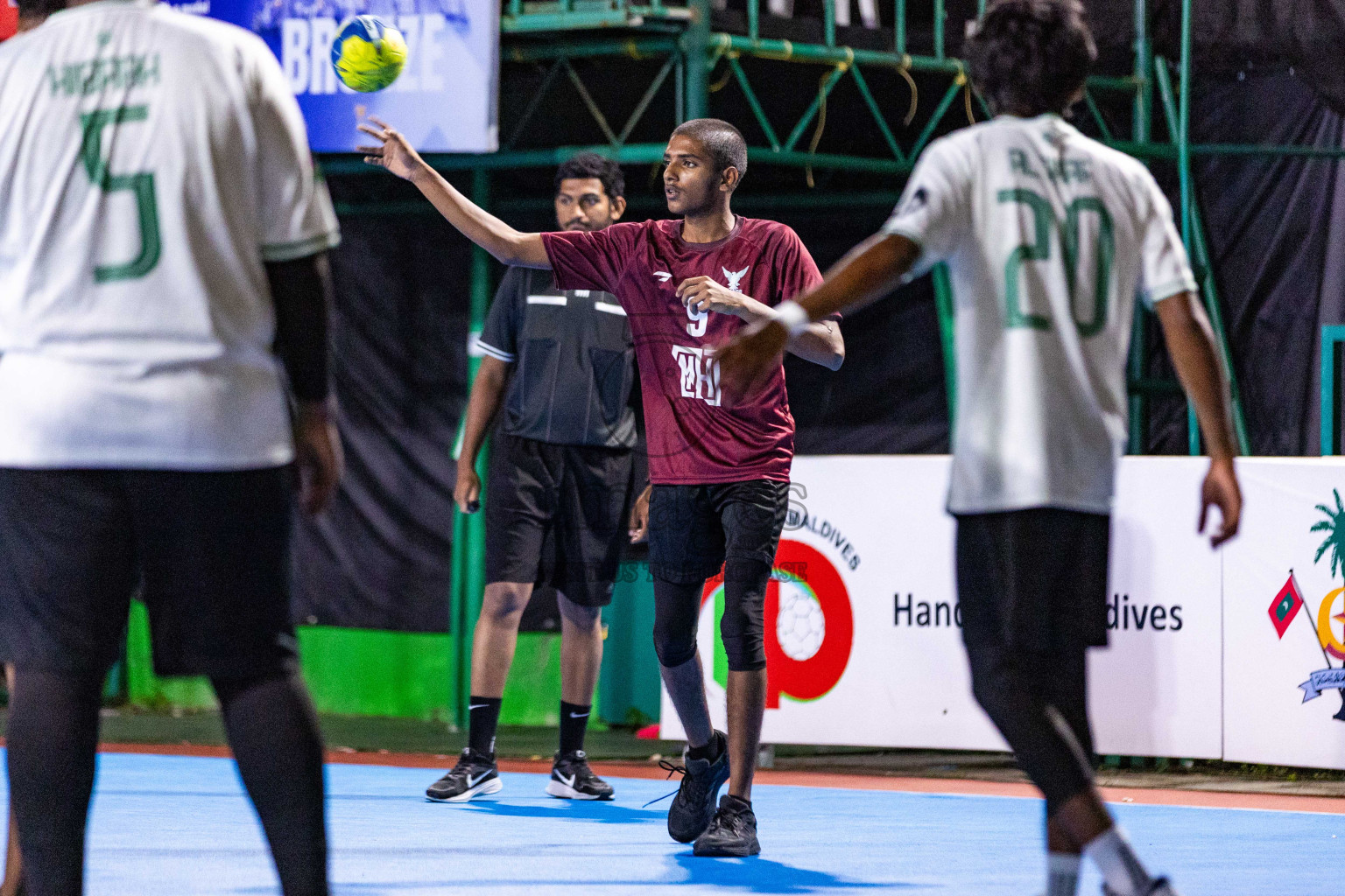 Day 17 of 10th National Handball Tournament 2023, held in Handball ground, Male', Maldives on Friday, 15th December 2023 Photos: Nausham Waheed/ Images.mv