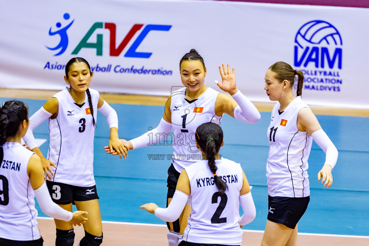 Kyrgyzstan vs Sri Lanka in Day 3 of CAVA U20 Woman's Volleyball Championship 2024 was held in Social Center, Male', Maldives on 20th July 2024. Photos: Nausham Waheed / images.mv