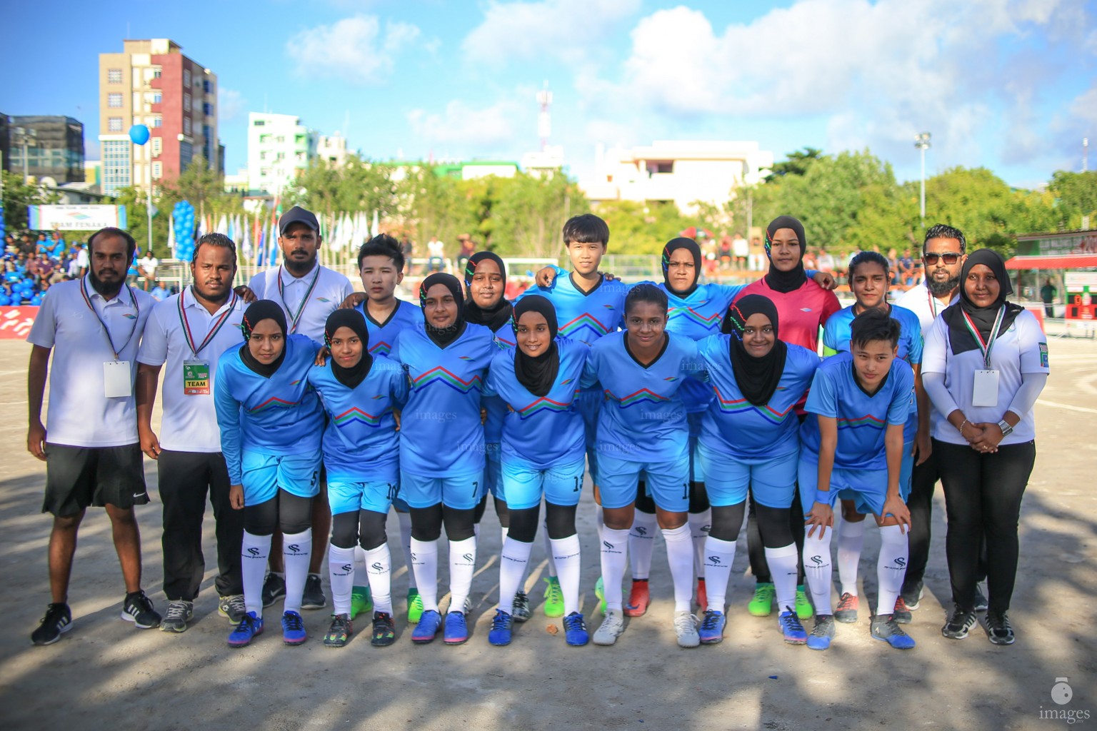 Finals of 18/30 Women's Futsal Fiesta between Team Fenika and Dhivehi Sifainge Clubin Male', Maldives, Monday, May 08, 2017. (Images.mv Photo/ Hussain Sinan). 
