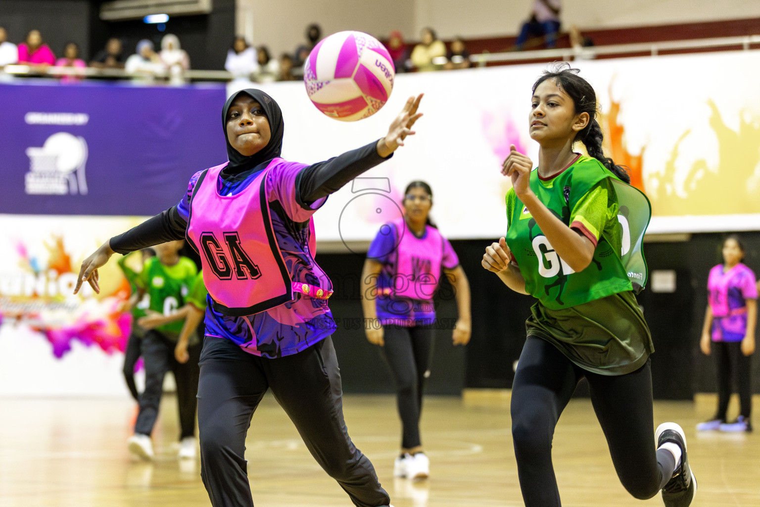 Fionti SA vs N Sports Academy in Day 6  of 3rd Netball Junior Championship, held at Social Center on Friday 24th January 2025 . Photos: Shuu Abdul Sattar / images.mv