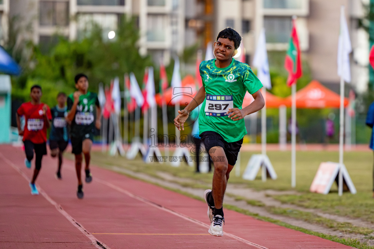 Day 1 of MWSC Interschool Athletics Championships 2024 held in Hulhumale Running Track, Hulhumale, Maldives on Saturday, 9th November 2024. 
Photos by: Hassan Simah / Images.mv