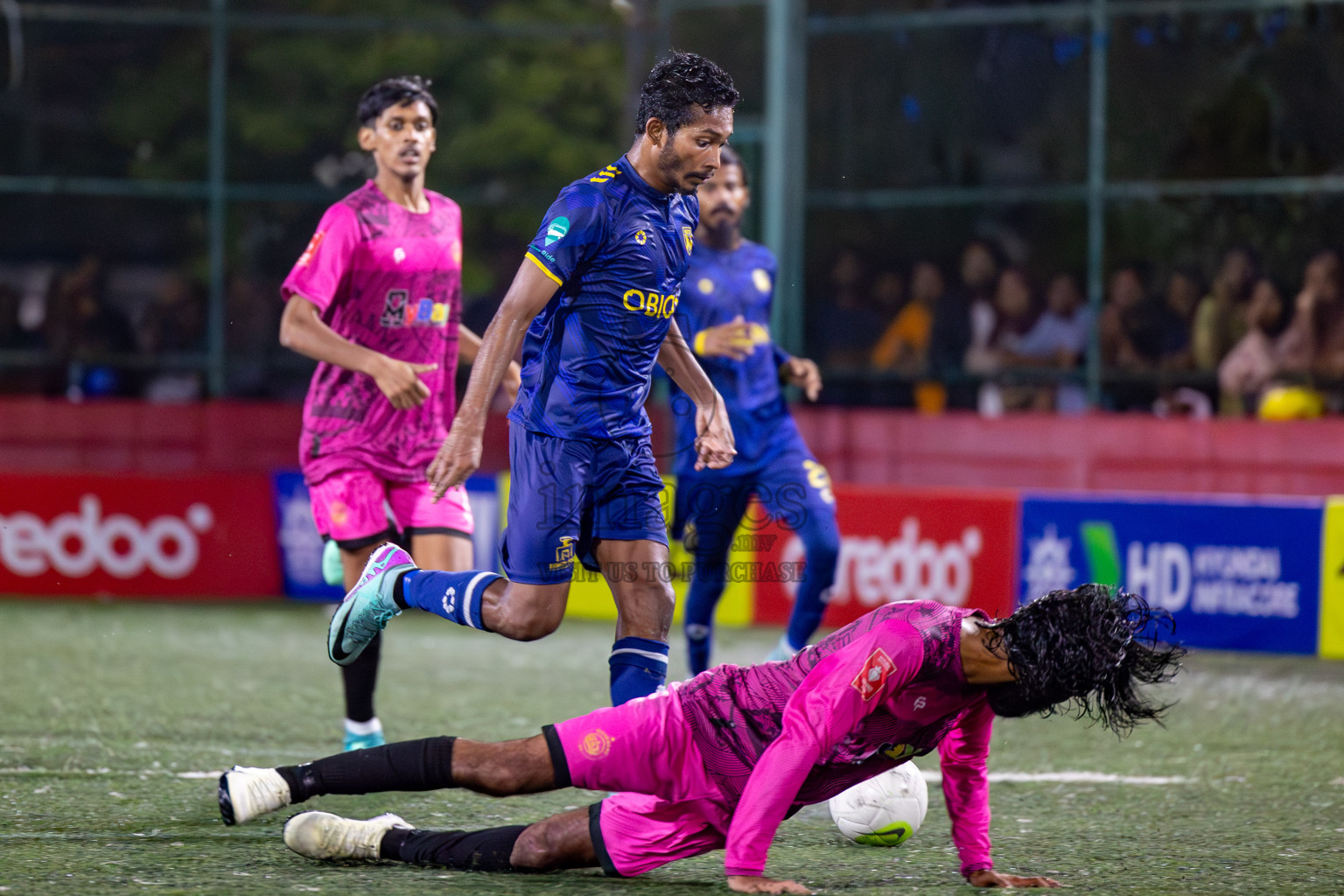 Maafannu VS B. Eydhafushi in Round of 16 on Day 40 of Golden Futsal Challenge 2024 which was held on Tuesday, 27th February 2024, in Hulhumale', Maldives Photos: Hassan Simah / images.mv