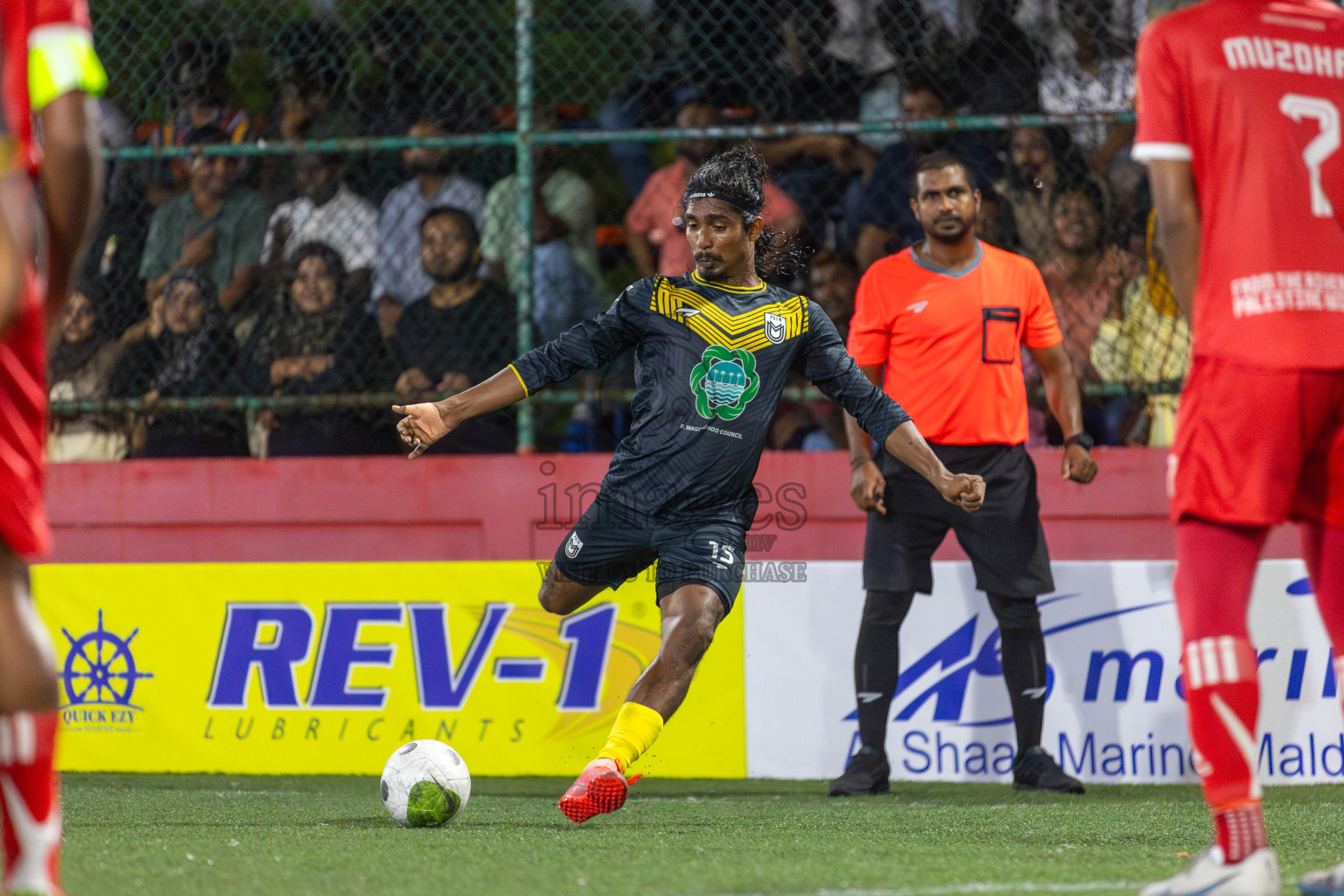 F Dharanboodhoo vs F Magoodhoo in Day 8 of Golden Futsal Challenge 2024 was held on Monday, 22nd January 2024, in Hulhumale', Maldives Photos: Mohamed Mahfooz Moosa / images.mv