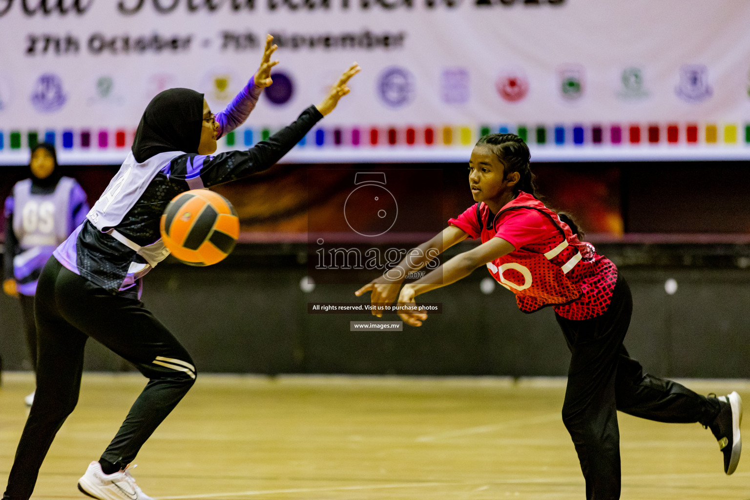 Day 8 of 24th Interschool Netball Tournament 2023 was held in Social Center, Male', Maldives on 3rd November 2023. Photos: Hassan Simah, Nausham Waheed / images.mv