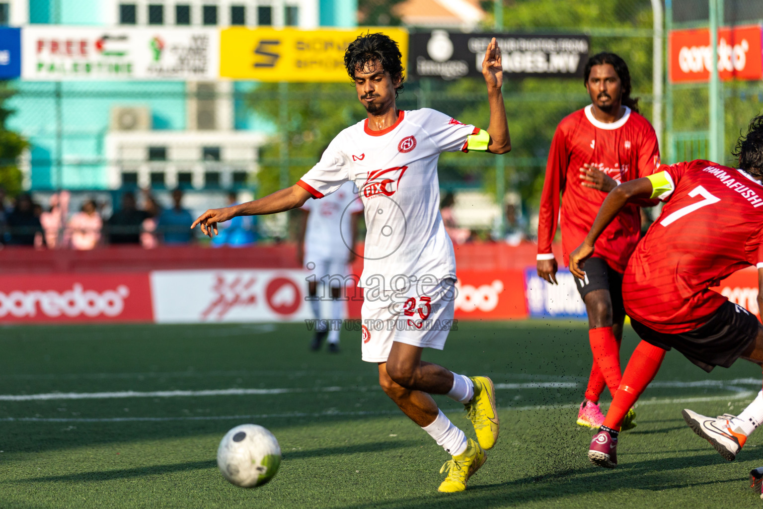 K. Huraa vs K. Himmafushi in Day 19 of Golden Futsal Challenge 2024 was held on Friday, 2nd February 2024 in Hulhumale', Maldives 
Photos: Hassan Simah / images.mv