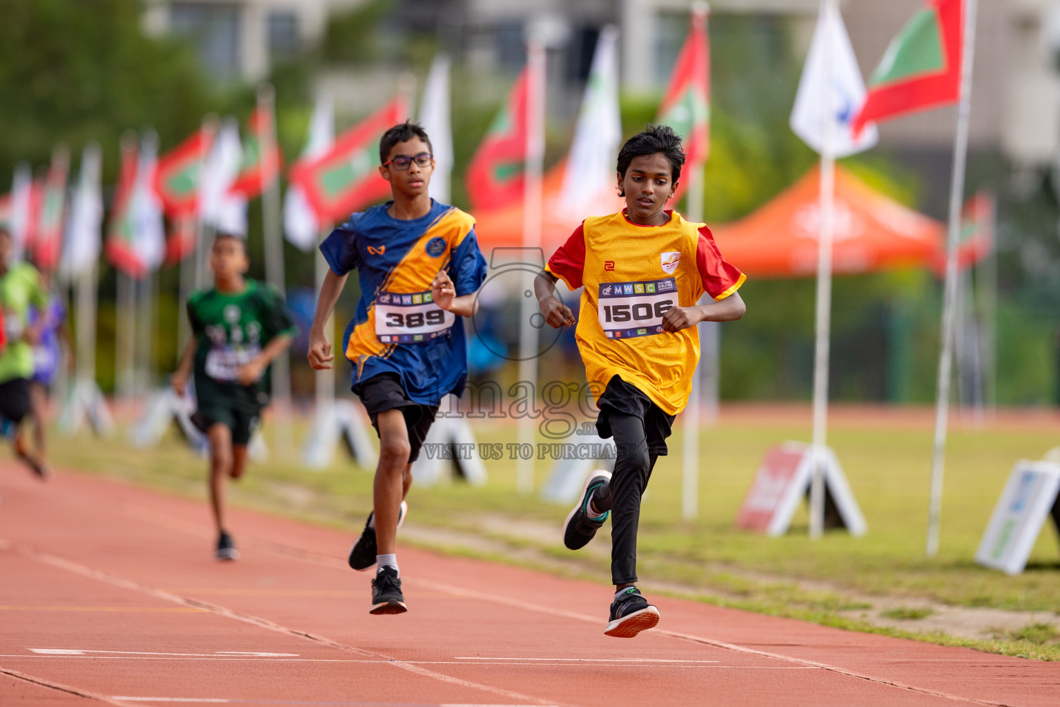 Day 3 of MWSC Interschool Athletics Championships 2024 held in Hulhumale Running Track, Hulhumale, Maldives on Monday, 11th November 2024. 
Photos by: Hassan Simah / Images.mv