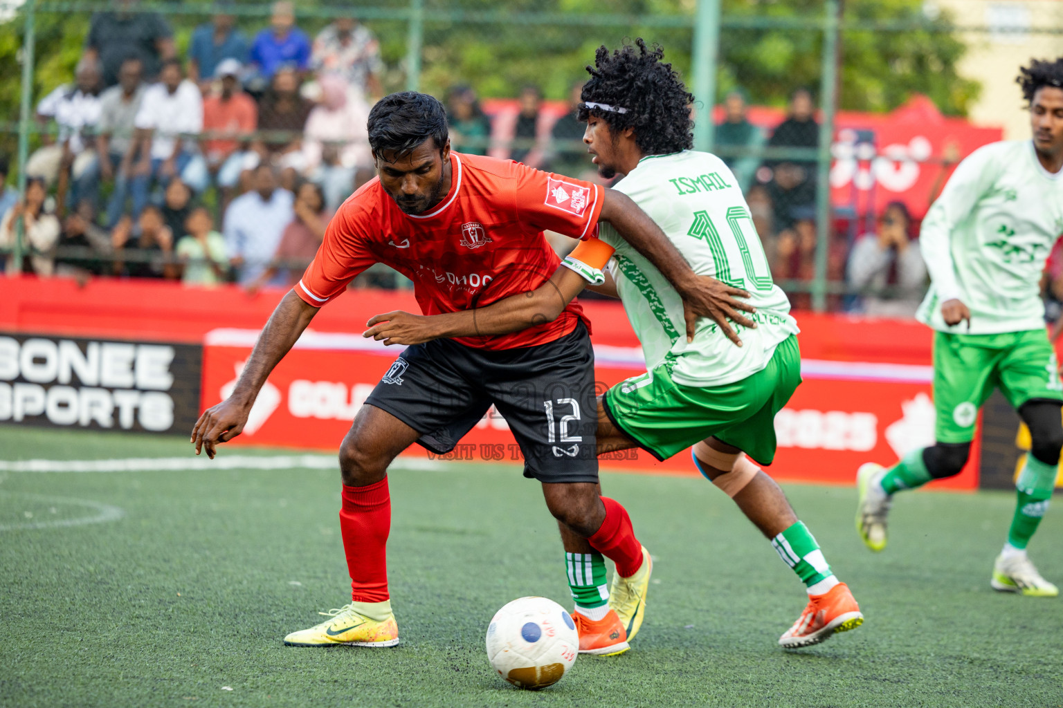 AA. Feridhoo VS AA. Rasdhoo in Day 7 of Golden Futsal Challenge 2025 was held on Saturday, 11th January 2025, in Hulhumale', Maldives Photos: Hassan Simah / images.mv