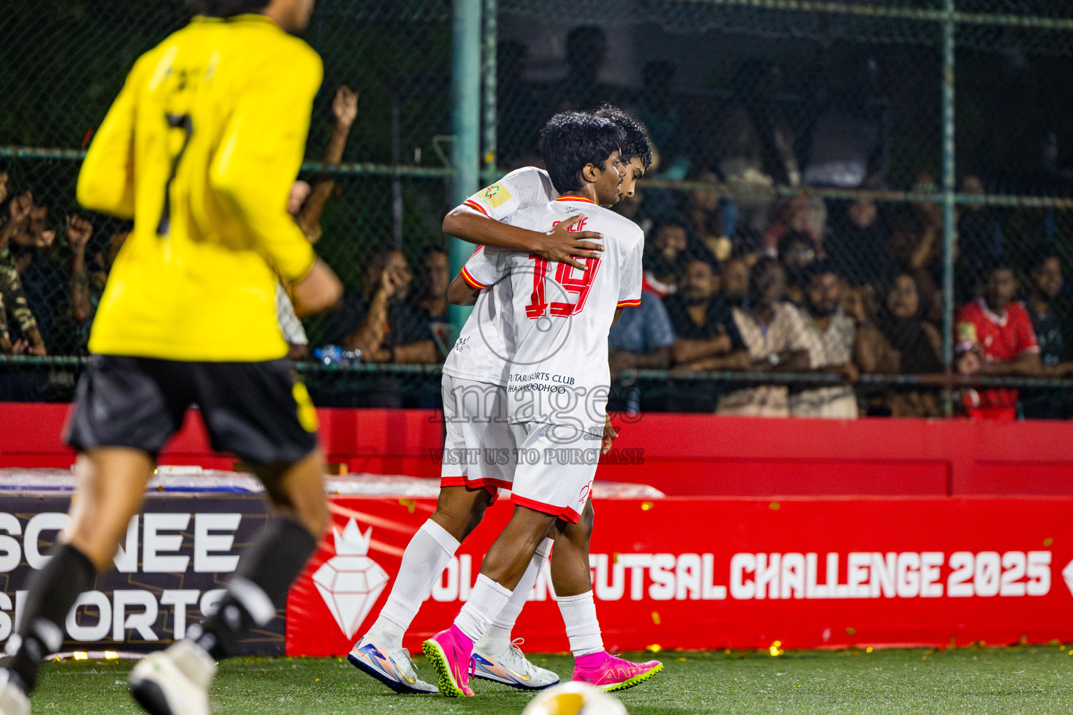 F Magoodhoo vs F Dharanboodhoo in Day 21 of Golden Futsal Challenge 2025 was held on Saturday , 25th January 2025, in Hulhumale', Maldives. Photos: Nausham Waheed / images.mv