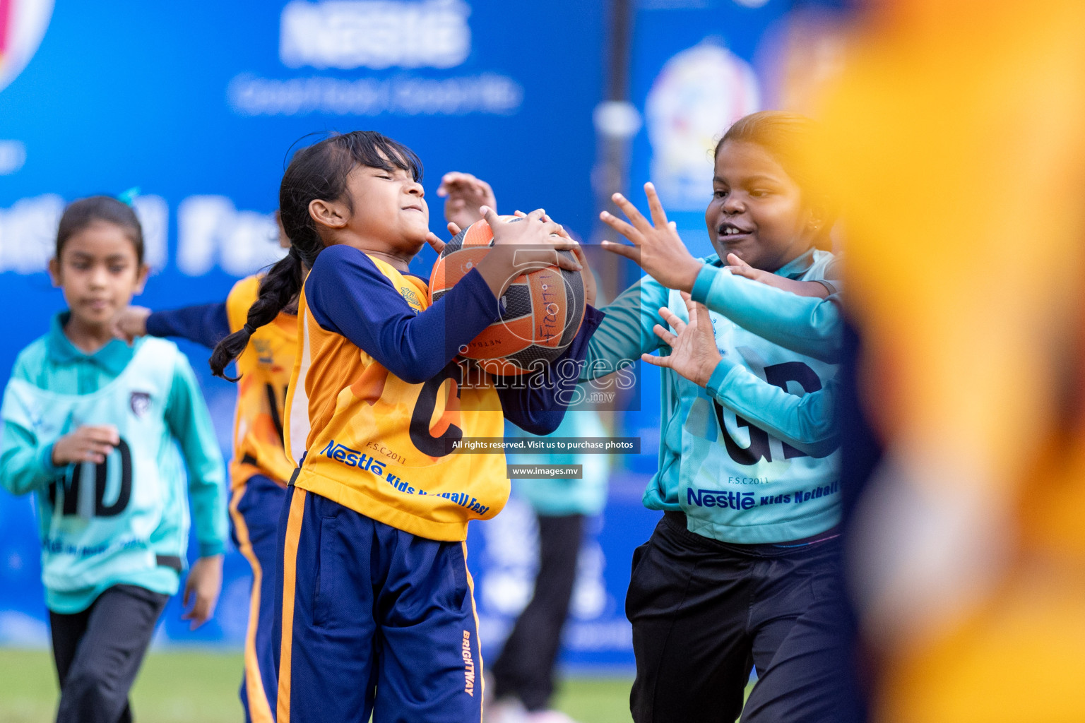 Day 2 of Nestle' Kids Netball Fiesta 2023 held in Henveyru Stadium, Male', Maldives on Thursday, 1st December 2023. Photos by Nausham Waheed / Images.mv