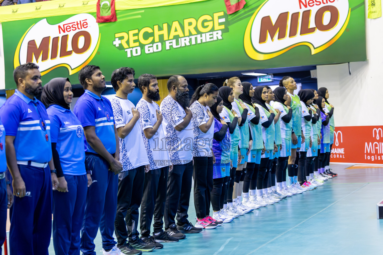 Club WAMCO vs Huraa Community Club in Day 1 of National Volleyball League 2025 - Women's Division held in Male', Maldives on Saturday, 19th April 2025 at Social Center Indoor Hall Photos By: Ismail Thoriq / images.mv