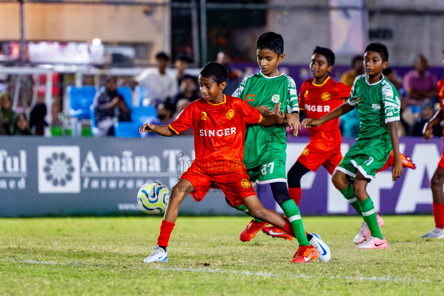 Victory Sports Club vs Hurriyya Sports Club (U12) in Day 9 of Dhivehi Youth League 2024 held at Henveiru Stadium on Saturday, 14th December 2024. Photos: Nausham Waheed / Images.mv