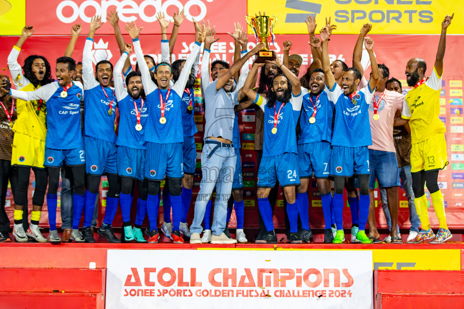 M. Mulak vs M. Naalaafushi in Meemu Atoll Final on Day 30 of Golden Futsal Challenge 2024, held on Tuesday , 14th February 2024 in Hulhumale', Maldives 
Photos: Hassan Simah / images.mv