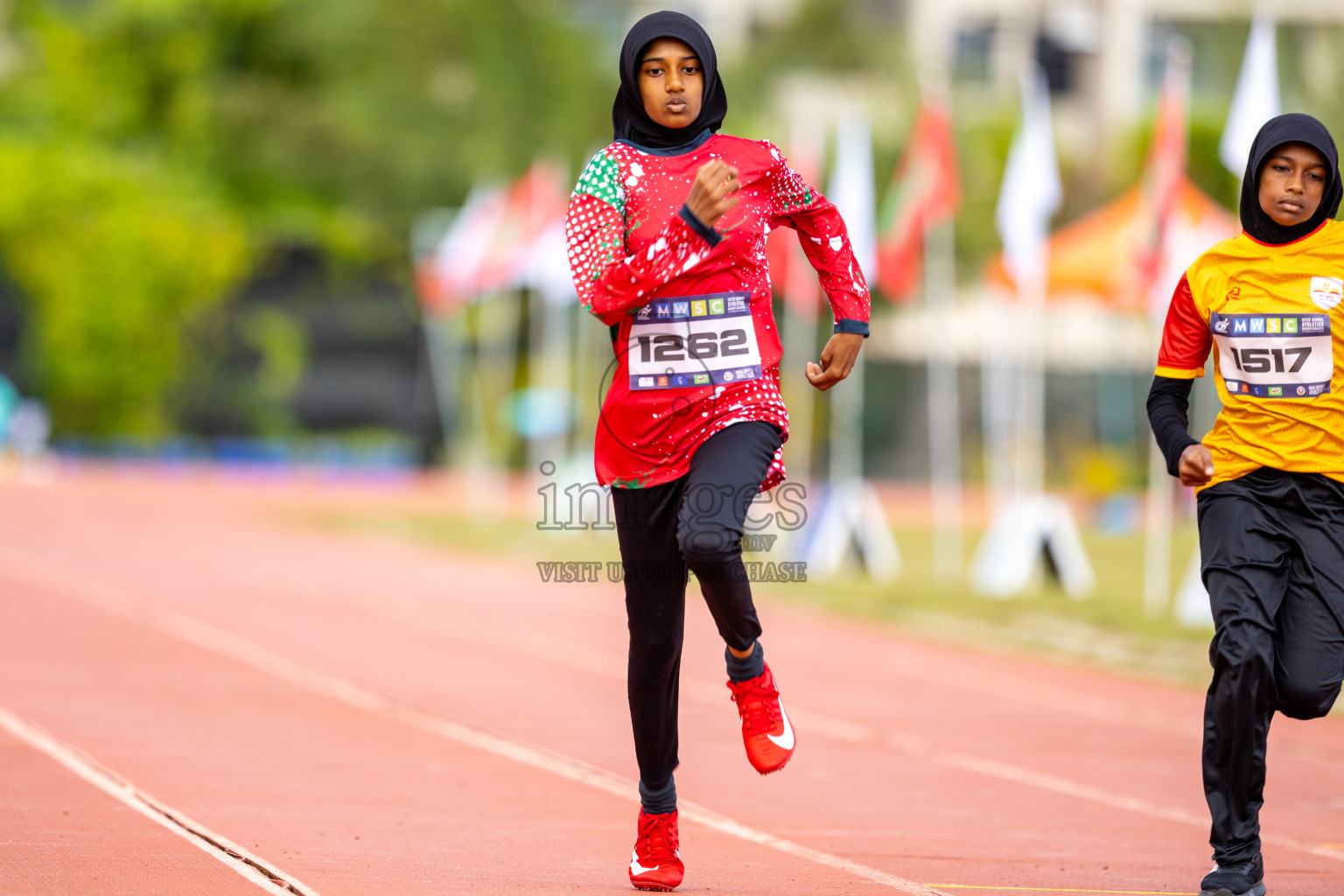 Day 2 of MWSC Interschool Athletics Championships 2024 held in Hulhumale Running Track, Hulhumale, Maldives on Sunday, 10th November 2024. Photos by: Ismail Thoriq / Images.mv