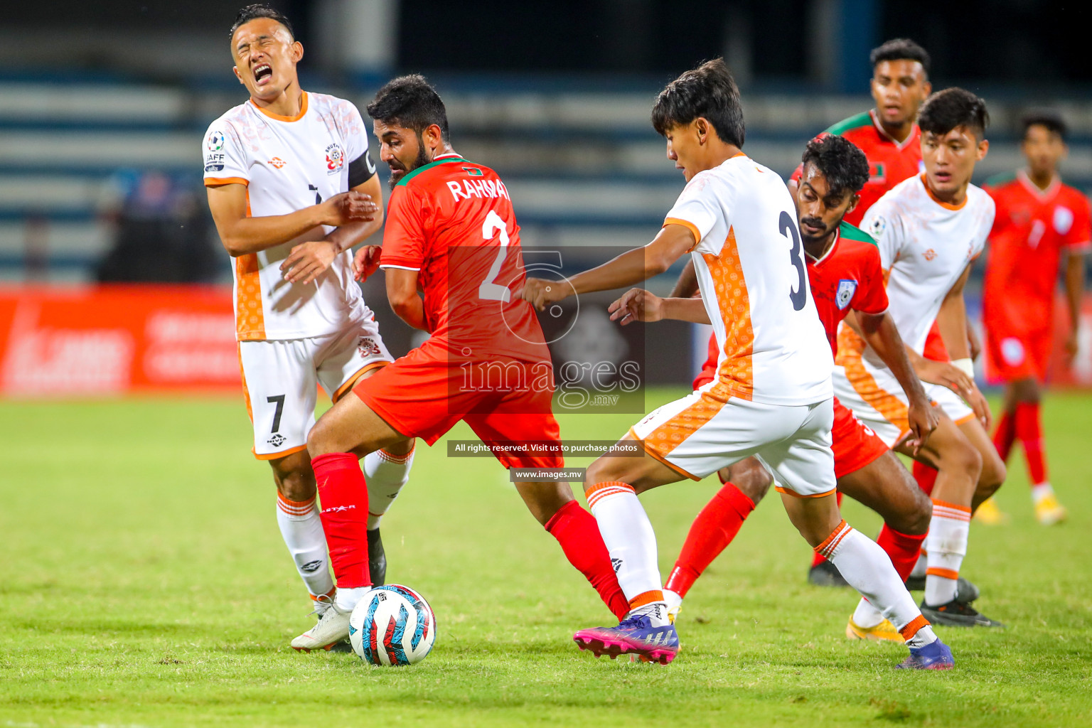 Bhutan vs Bangladesh in SAFF Championship 2023 held in Sree Kanteerava Stadium, Bengaluru, India, on Wednesday, 28th June 2023. Photos: Nausham Waheed, Hassan Simah / images.mv