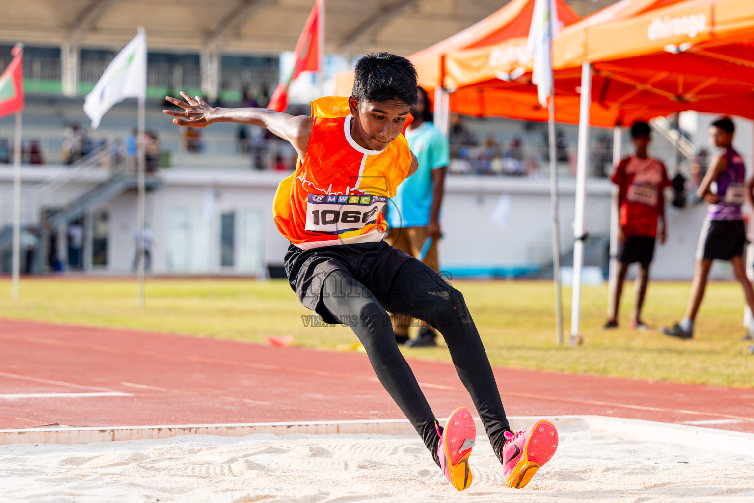 Day 3 of MWSC Interschool Athletics Championships 2024 held in Hulhumale Running Track, Hulhumale, Maldives on Monday, 11th November 2024. Photos by: Nausham Waheed / Images.mv