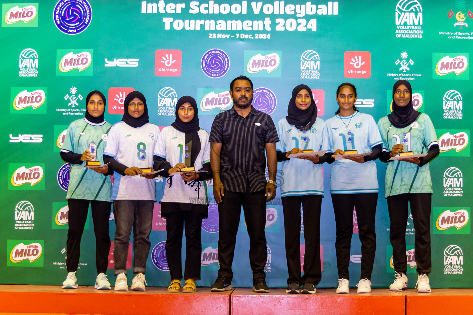 Finals of Interschool Volleyball Tournament 2024 was held in Social Center at Male', Maldives on Friday, 6th December 2024. Photos: Nausham Waheed / images.mv