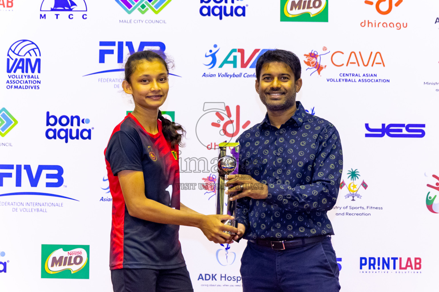 Kyrgyzstan vs Sri Lanka in Final of CAVA U20 Woman's Volleyball Championship 2024 was held in Social Center, Male', Maldives on 23rd July 2024. Photos: Nausham Waheed / images.mv