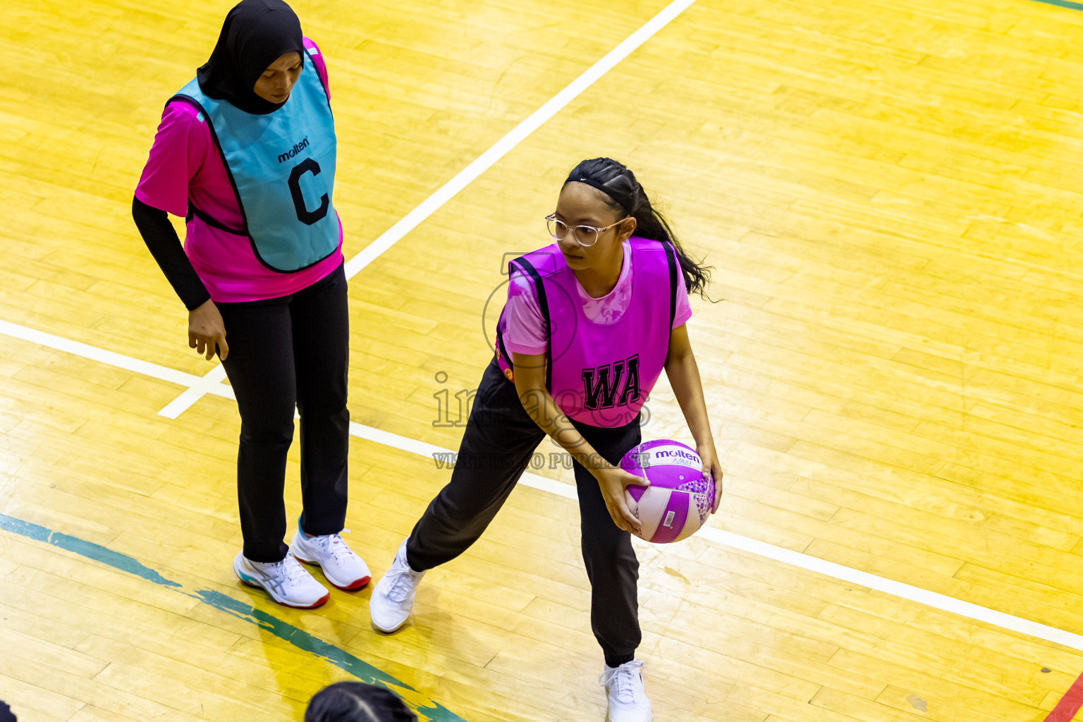 MV netters vs Xenith SC in Day 4 of 24th Milo Netball Association Championship held in Social Center at Male', Maldives on Thursday, 4th September 2025. Photos: Nausham Waheed / images.mv