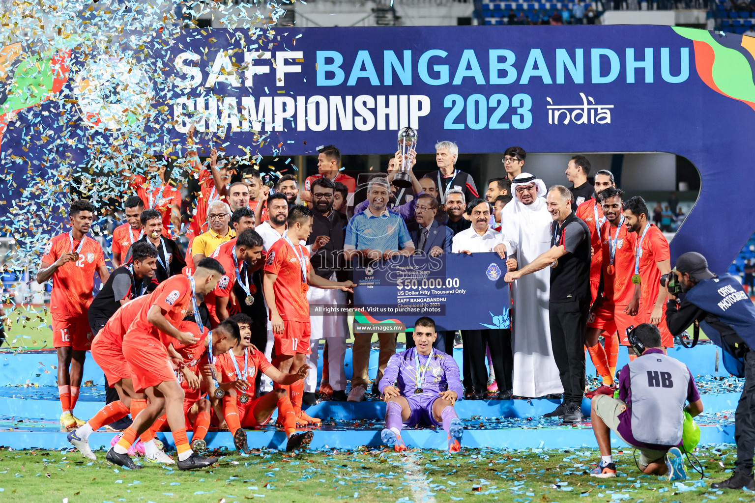 Kuwait vs India in the Final of SAFF Championship 2023 held in Sree Kanteerava Stadium, Bengaluru, India, on Tuesday, 4th July 2023. Photos: Nausham Waheed / images.mv