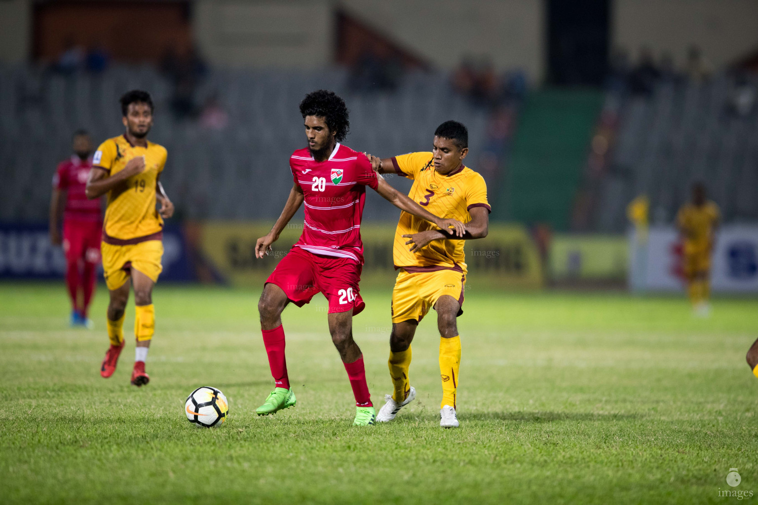 Maldives vs Sri Lanka in SAFF Suzuki Cup 2018 in Dhaka, Bangladesh, Friday, September 07, 2018. (Images.mv Photo/Hussain Sinan)