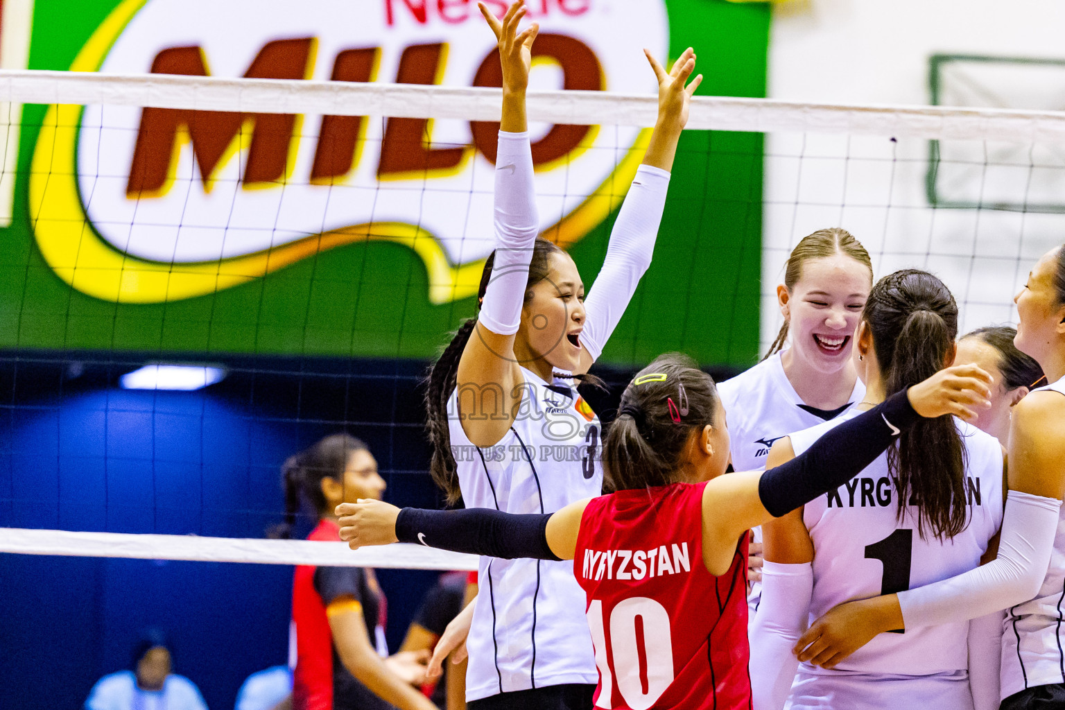 Kyrgyzstan vs Sri Lanka in Final of CAVA U20 Woman's Volleyball Championship 2024 was held in Social Center, Male', Maldives on 23rd July 2024. Photos: Nausham Waheed / images.mv