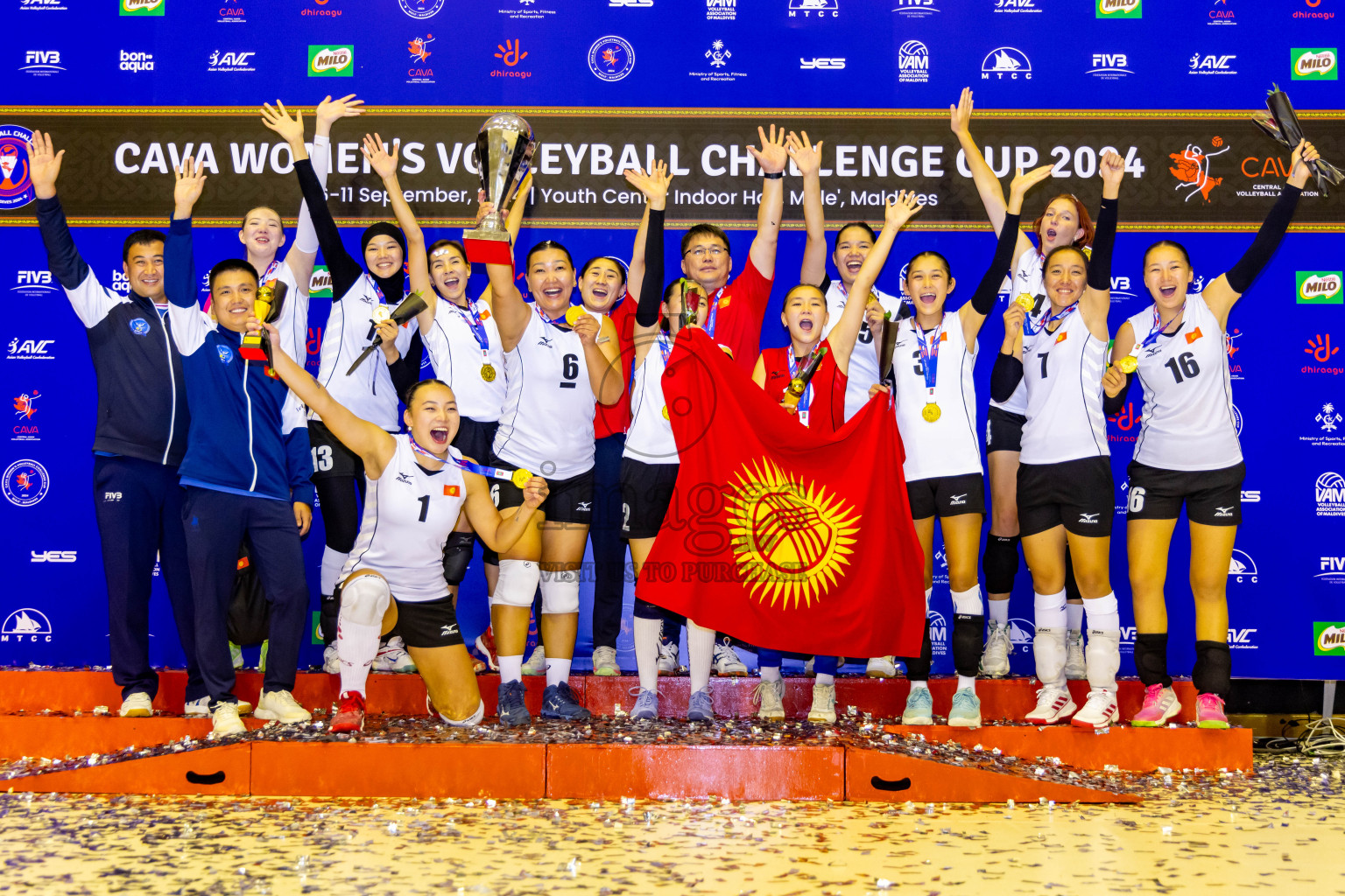 Final of CAVA Woman's Volleyball Challenge Cup 2024 was held in Social Center, Male', Maldives on Wednesday, 11th September 2024. Photos: Nausham Waheed / images.mv