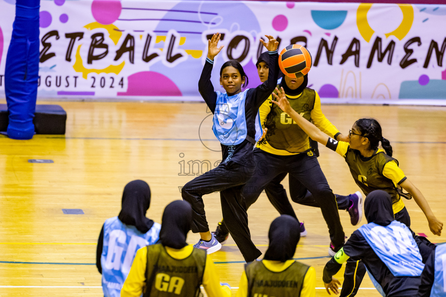 Day 8 of 25th Inter-School Netball Tournament was held in Social Center at Male', Maldives on Sunday, 18th August 2024. Photos: Nausham Waheed / images.mv