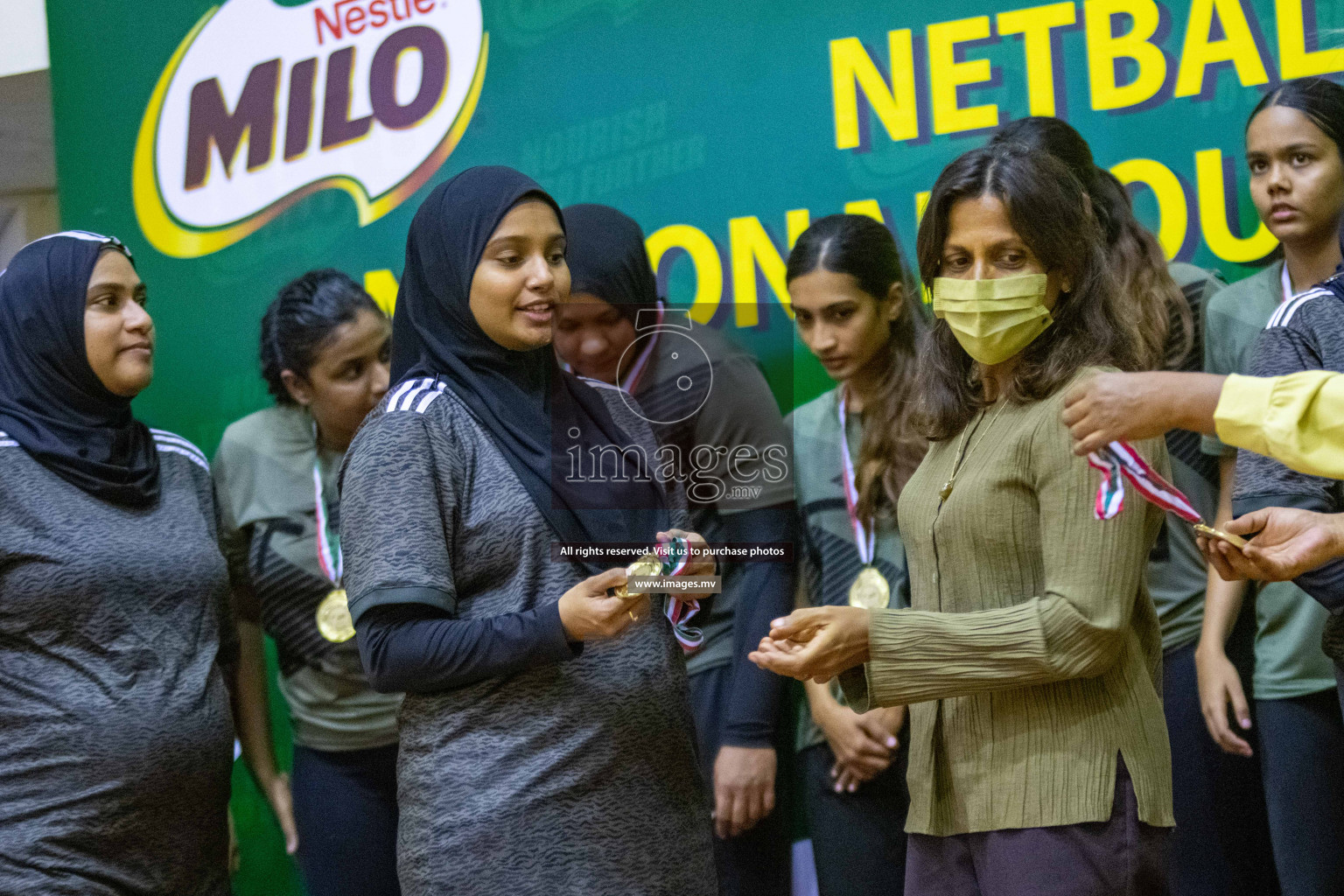 Kulhudhuffushi Youth & R.C vs Club Green Streets in the Finals of Milo National Netball Tournament 2021 (Women's) held on 5th December 2021 in Male', Maldives Photos: Ismail Thoriq / images.mv