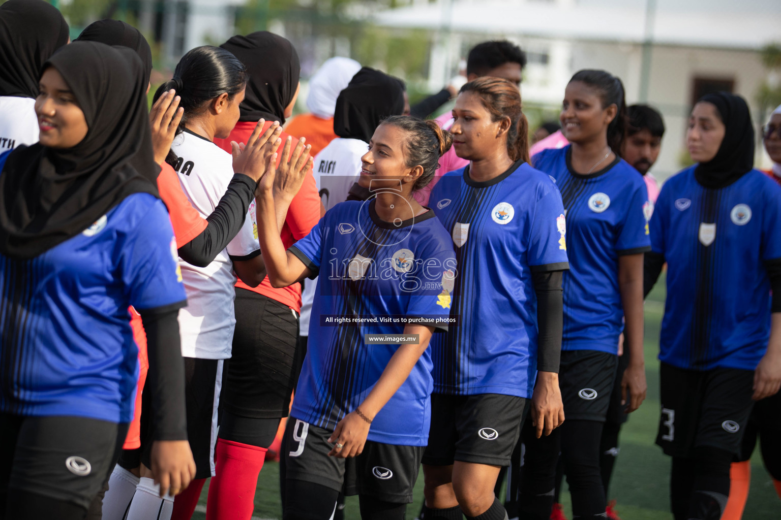 Maldives Ports Limited vs Dhivehi Sifainge Club in the semi finals of 18/30 Women's Futsal Fiesta 2019 on 27th April 2019, held in Hulhumale Photos: Hassan Simah / images.mv