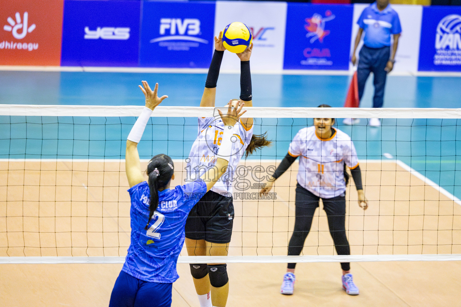 Police Club vs Flexor Sports Club in Day 1 of National Volleyball League 2025 - Women's Division held in Male', Maldives on Saturday, 19th April 2025 at Social Center Indoor Hall Photos 
By: Hassan Simah / images.mv