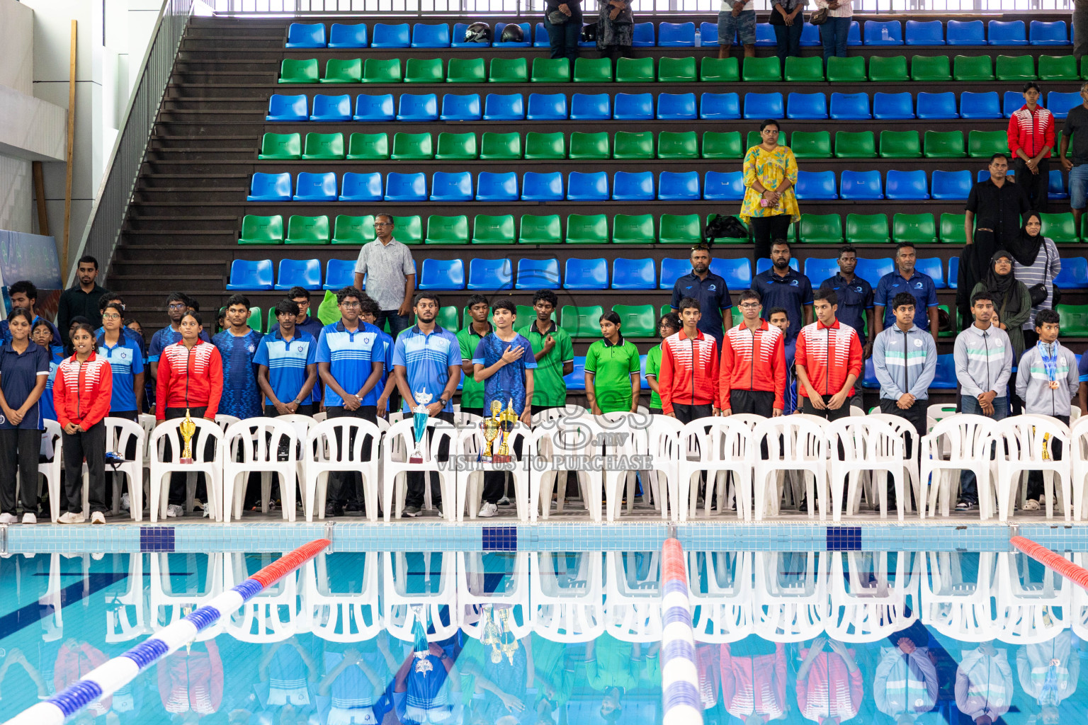 Closing Ceremony of BML 21st Interschool Swimming Competition 2025 .was held in Hulhumale' Swimming Pool, Hulhumale', Maldives on Saturday, 18th October 2025. 
Photos: Hassan Simah / images.mv