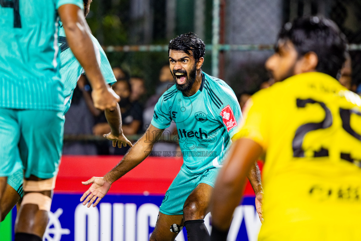 S Feydhoo vs S Hithadhoo in Seenu Atoll Final in Day 24 of Golden Futsal Challenge 2025 was held on Tuesday , 28th January 2025, in Hulhumale', Maldives. Photos: Nausham Waheed / images.mv