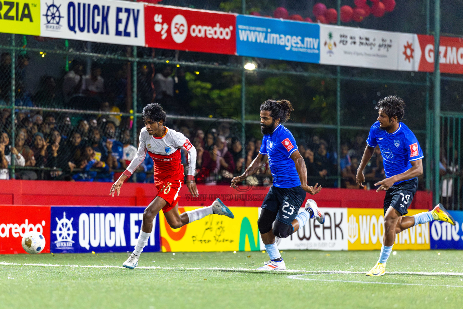 AA Mathiveri vs ADh Mahibadhoo in Zone 4 Final on Day 38 of Golden Futsal Challenge 2025 was held on Wednesday, 12th February 2025 in Hulhumale', Maldives. Photos: Abdulla Abeed / images.mv